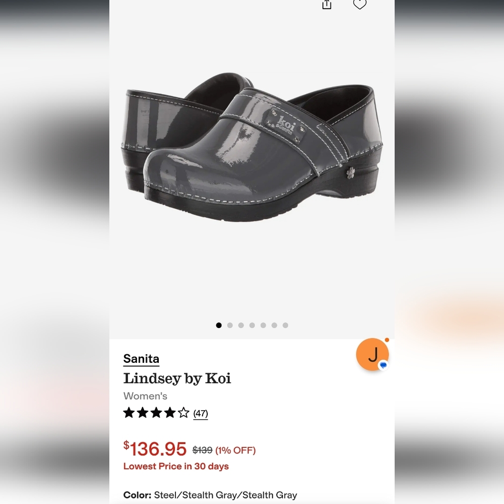 Koi Sanita Glossy Gray Clogs